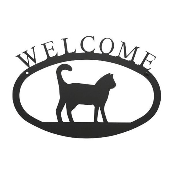 Village Wrought Iron Village Wrought Iron WEL-6-S Small Welcome Sign-Plaque - Cat WEL-6-S